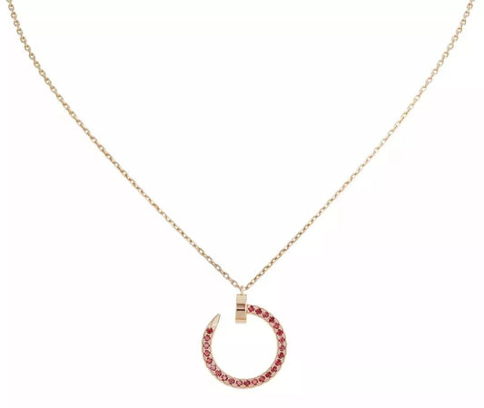 [Love Lucky]JUSTE Halskette Gold Rote Diamanten