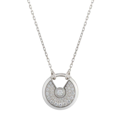 [Love Lucky]AMULETT SILBER VOLL DIAMANT HALSKETTE