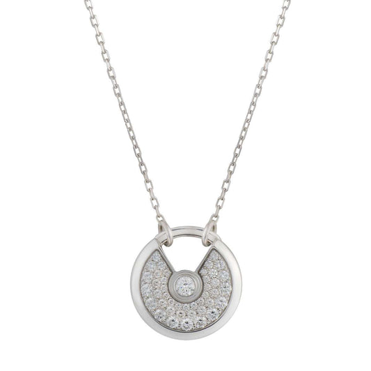 [Love Lucky]AMULETT SILBER VOLL DIAMANT HALSKETTE