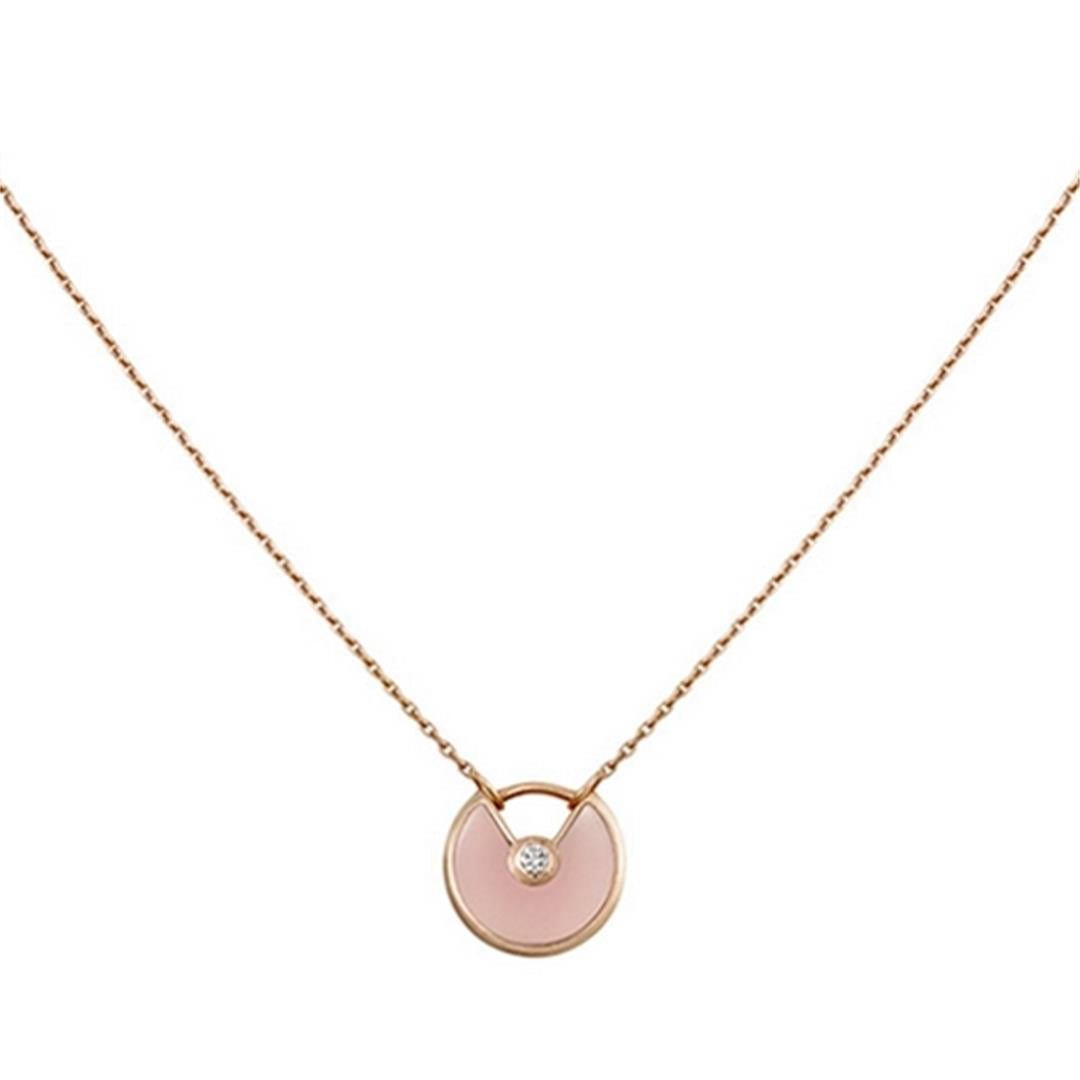 [Love Lucky]AMULETT ROSÉGOLD ROSA MOP HALSKETTE