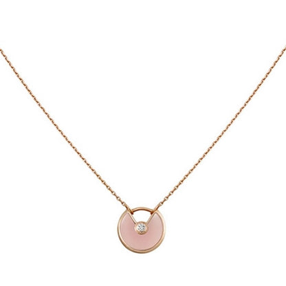 [Love Lucky]AMULETT ROSÉGOLD ROSA MOP HALSKETTE