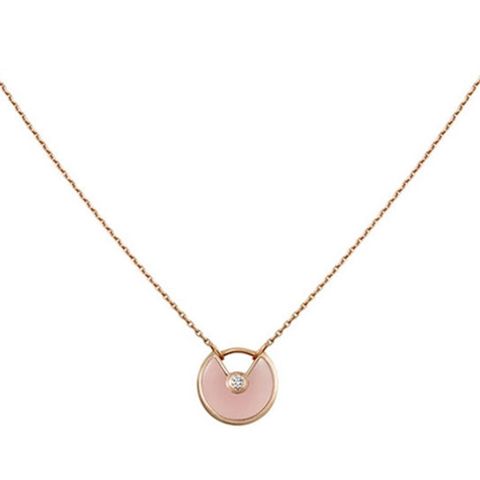 [Love Lucky]AMULETT ROSÉGOLD ROSA MOP HALSKETTE