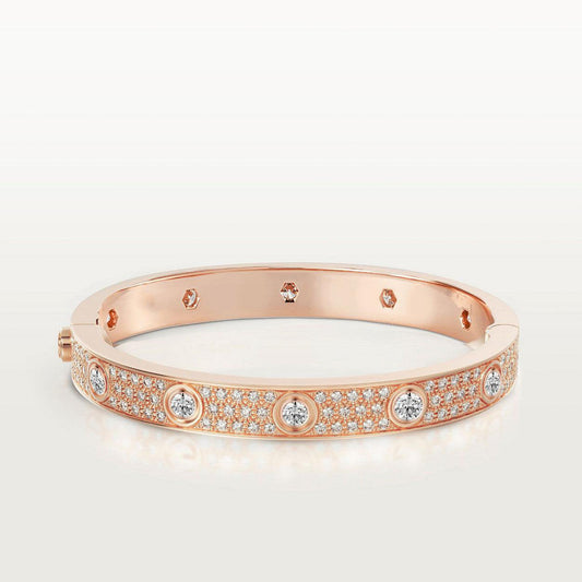 [Love Lucky] Liebesarmband, 6,1 mm, mit 10 großen Diamanten besetzt