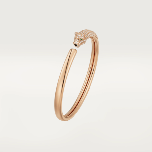 [Love Lucky]PANTHERE ROSE GOLD DIAMOND OPEN BRACELET