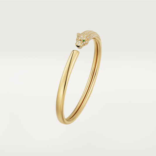 [Love Lucky]PANTHERE GOLD DIAMOND OPEN BRACELET