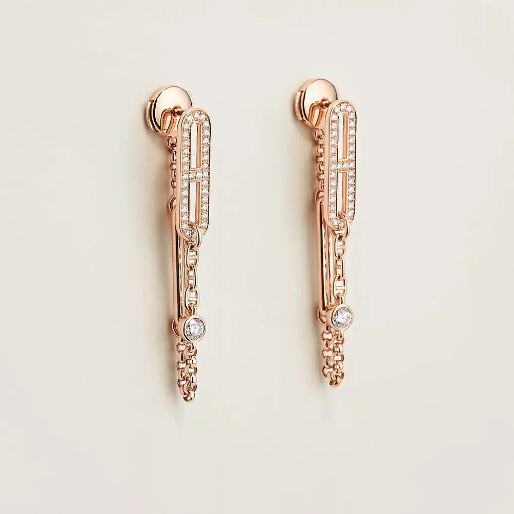 [Love Lucky]CHAINE CHAOS DIAMOND DROP EARRINGS