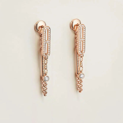 [Love Lucky]CHAINE CHAOS DIAMOND DROP EARRINGS