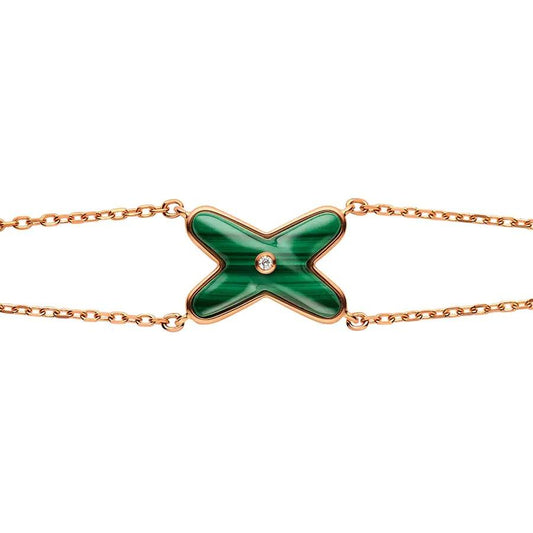 [Love Lucky]JEUX ARMBAND MALACHIT ROTGOLD 1 DIAMANT