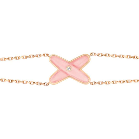 [Love Lucky]JEUX ARMBAND ROSA MOP ROSA GOLD 1 DIAMANT