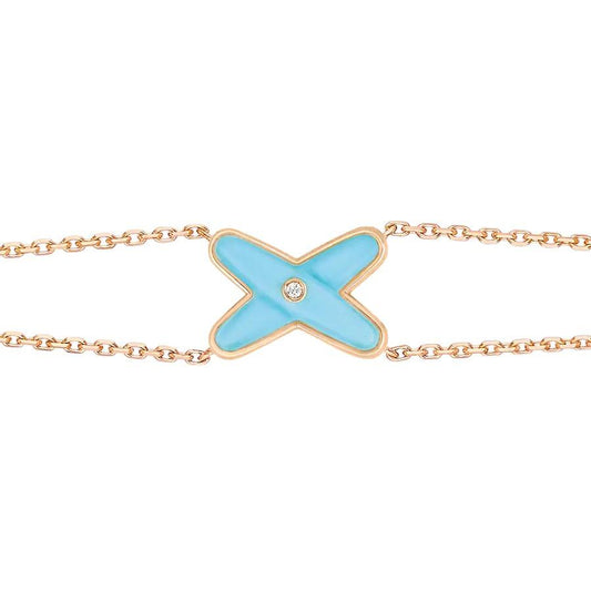 [Love Lucky]JEUX ARMBAND TÜRKIS ROSA GOLD 1 DIAMANT
