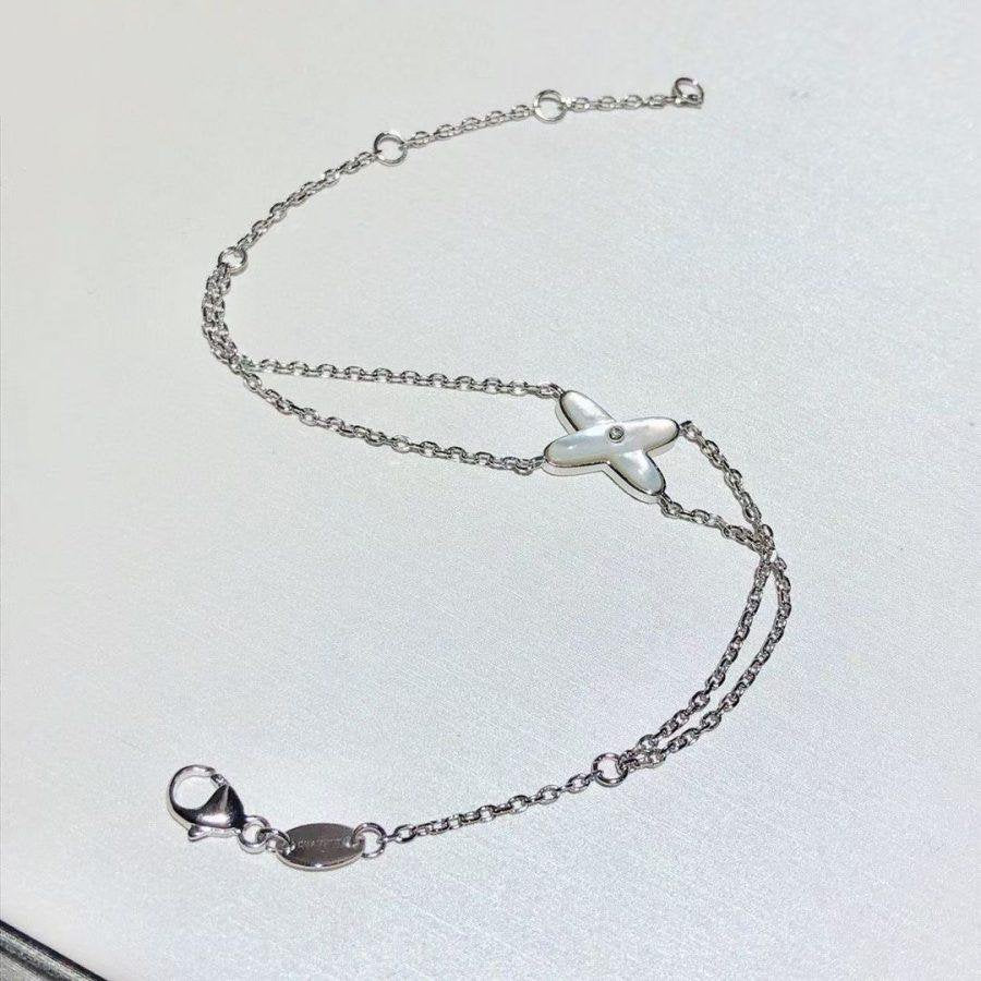 [Love Lucky]JEUX ARMBAND WEISS MOP SILBER 1 DIAMANT
