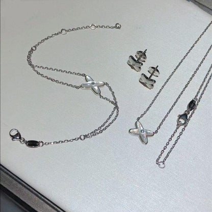 [Love Lucky]JEUX ARMBAND WEISS MOP SILBER 1 DIAMANT