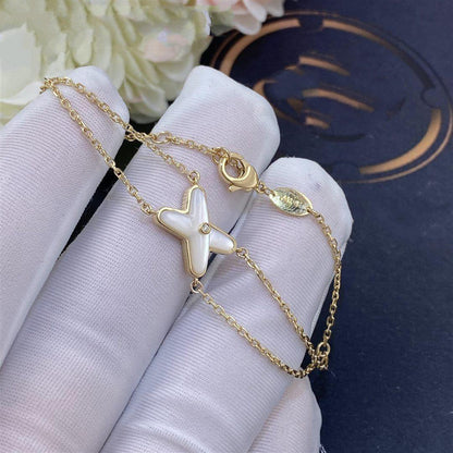 [Love Lucky]JEUX ARMBAND WEISSES MOP GOLD 1 DIAMANT