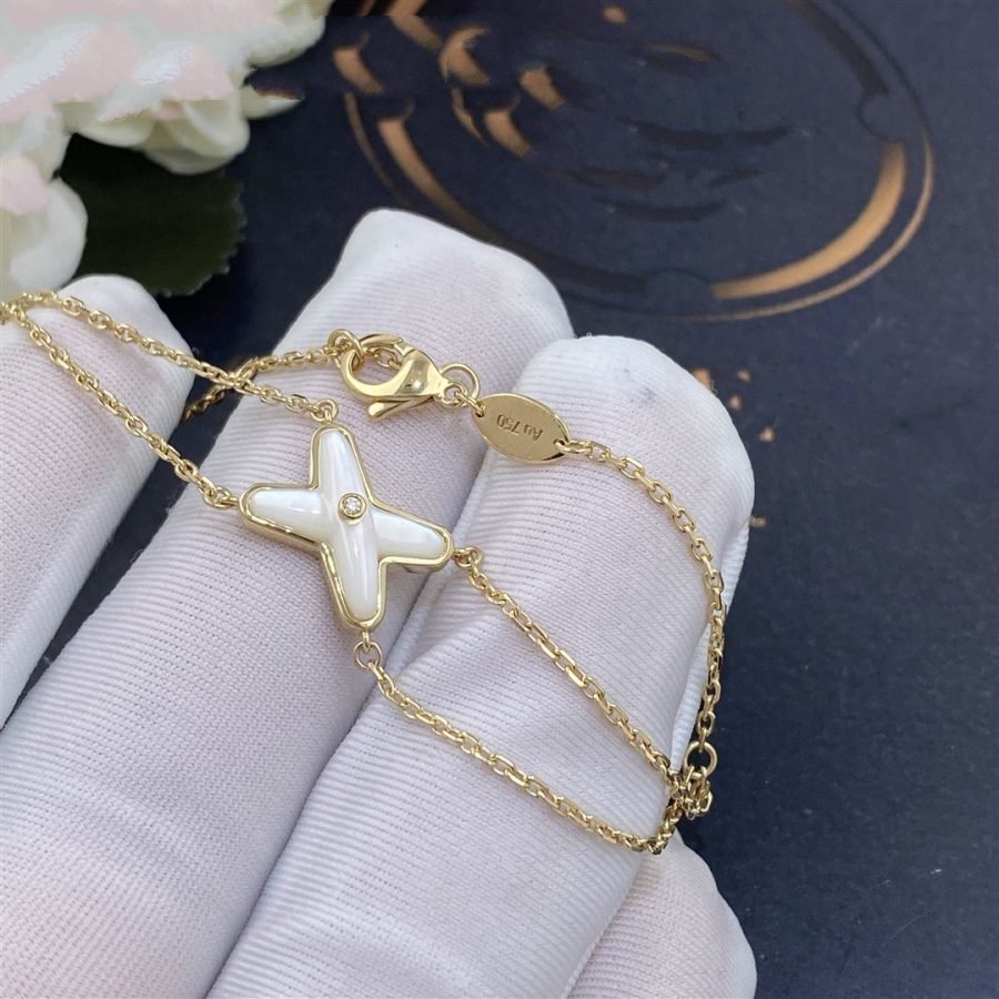 [Love Lucky]JEUX ARMBAND WEISSES MOP GOLD 1 DIAMANT