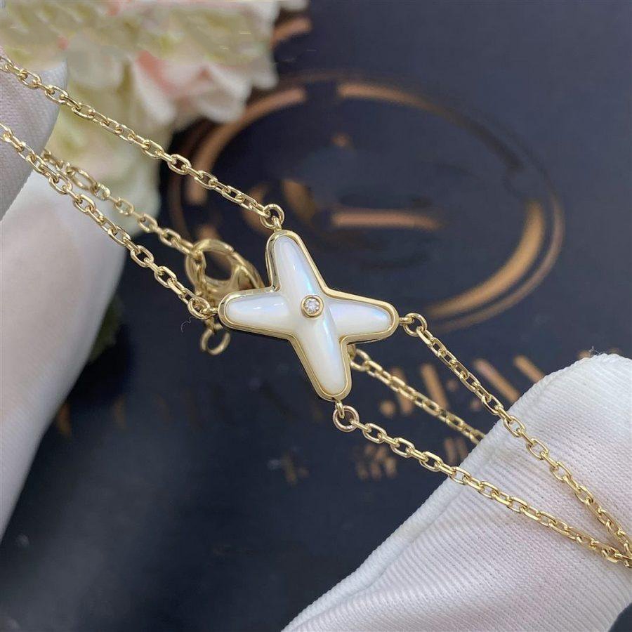 [Love Lucky]JEUX ARMBAND WEISSES MOP GOLD 1 DIAMANT