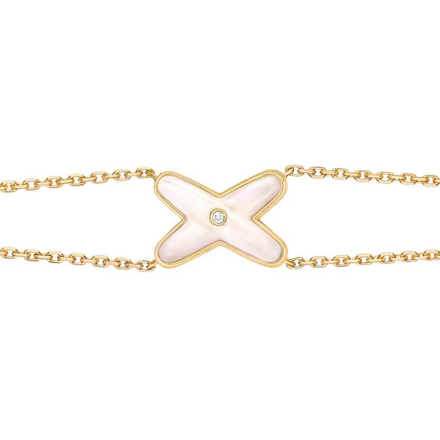 [Love Lucky]JEUX ARMBAND WEISSES MOP GOLD 1 DIAMANT