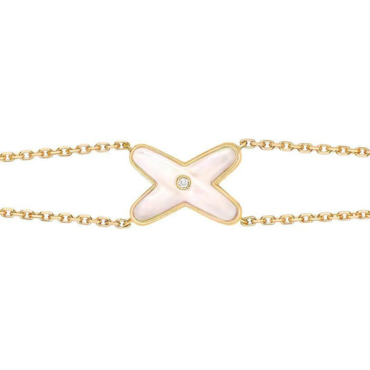 [Love Lucky]JEUX ARMBAND WEISSES MOP GOLD 1 DIAMANT