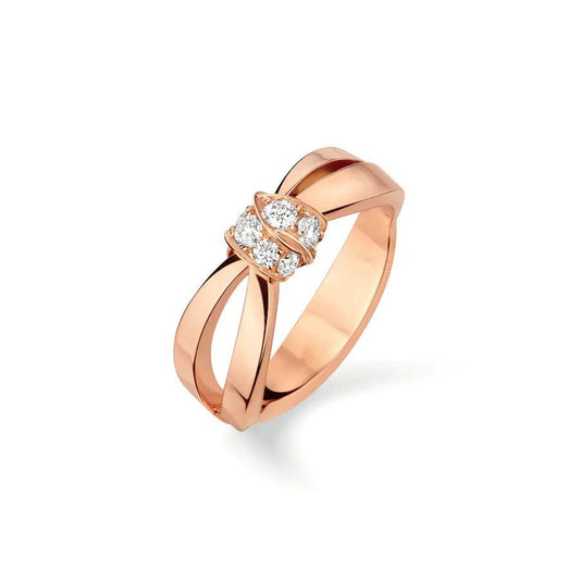 [Love Lucky] LIENS RING ROSA GOLD DIAMANT