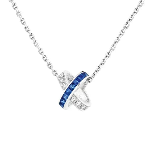 [Love Lucky] LIENS DIAMANT-SILBER-HALSKETTE