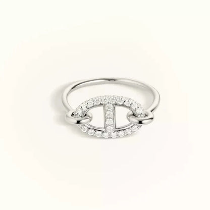 [Love Lucky]Runder kleiner silberner Diamantring