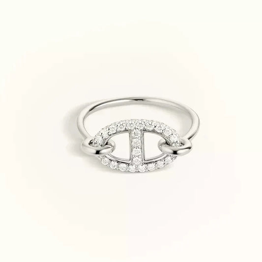 [Love Lucky]Runder kleiner silberner Diamantring