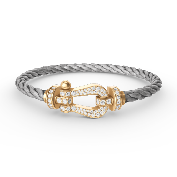 [Love Lucky]FORCE GROSSES HUFEISEN-ARMBAND MIT VOLLMUNDDIAMANTEN GOLD