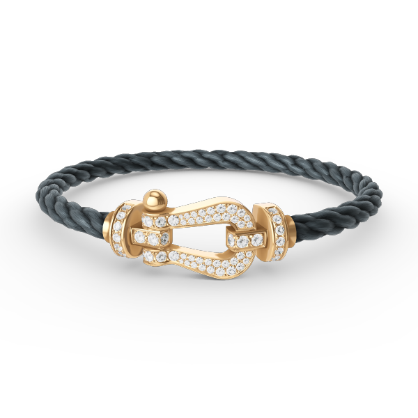 [Love Lucky]FORCE GROSSES HUFEISEN-ARMBAND MIT VOLLMUNDDIAMANTEN GOLD