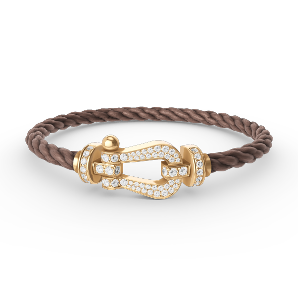 [Love Lucky]FORCE GROSSES HUFEISEN-ARMBAND MIT VOLLMUNDDIAMANTEN GOLD