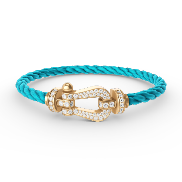 [Love Lucky]FORCE GROSSES HUFEISEN-ARMBAND MIT VOLLMUNDDIAMANTEN GOLD