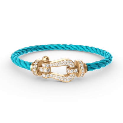 [Love Lucky]FORCE GROSSES HUFEISEN-ARMBAND MIT VOLLMUNDDIAMANTEN GOLD