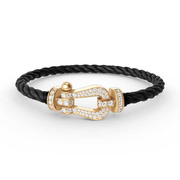 [Love Lucky]FORCE GROSSES HUFEISEN-ARMBAND MIT VOLLMUNDDIAMANTEN GOLD
