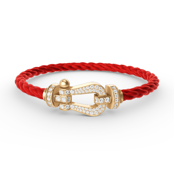 [Love Lucky]FORCE GROSSES HUFEISEN-ARMBAND MIT VOLLMUNDDIAMANTEN GOLD