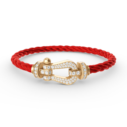 [Love Lucky]FORCE GROSSES HUFEISEN-ARMBAND MIT VOLLMUNDDIAMANTEN GOLD