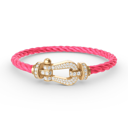 [Love Lucky]FORCE GROSSES HUFEISEN-ARMBAND MIT VOLLMUNDDIAMANTEN GOLD