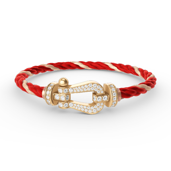 [Love Lucky]FORCE GROSSES HUFEISEN-ARMBAND MIT VOLLMUNDDIAMANTEN GOLD