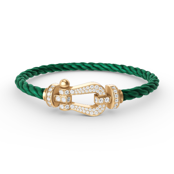 [Love Lucky]FORCE GROSSES HUFEISEN-ARMBAND MIT VOLLMUNDDIAMANTEN GOLD