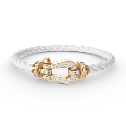 [Love Lucky]FORCE GROSSES HUFEISEN-ARMBAND MIT VOLLMUNDDIAMANTEN GOLD