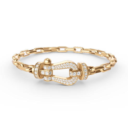 [Love Lucky]FORCE LARGE HORSESHOE CLASP  METAL BRACELET