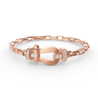 [Love Lucky]FORCE LARGE HORSESHOE CLASP  METAL BRACELET