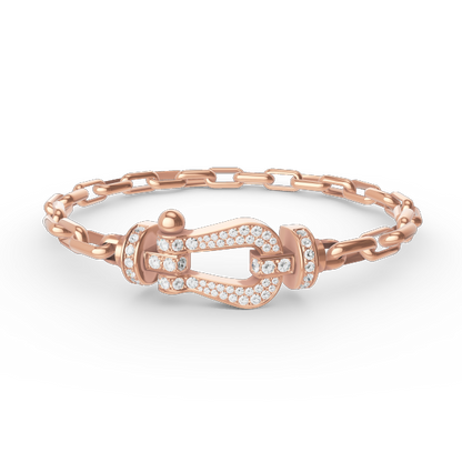 [Love Lucky]FORCE LARGE HORSESHOE CLASP  METAL BRACELET
