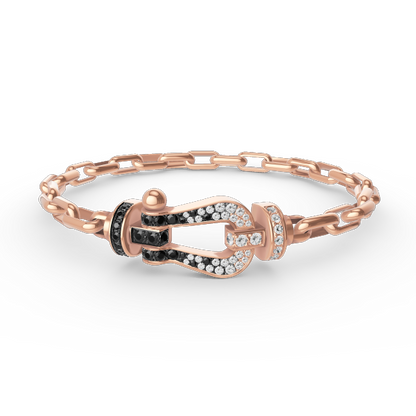 [Love Lucky]FORCE LARGE HORSESHOE CLASP  METAL BRACELET