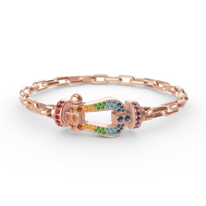 [Love Lucky]FORCE LARGE HORSESHOE CLASP  METAL BRACELET