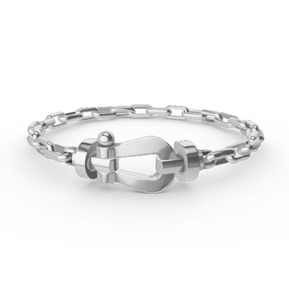 [Love Lucky]FORCE LARGE HORSESHOE CLASP  METAL BRACELET