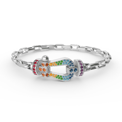[Love Lucky]FORCE LARGE HORSESHOE CLASP  METAL BRACELET
