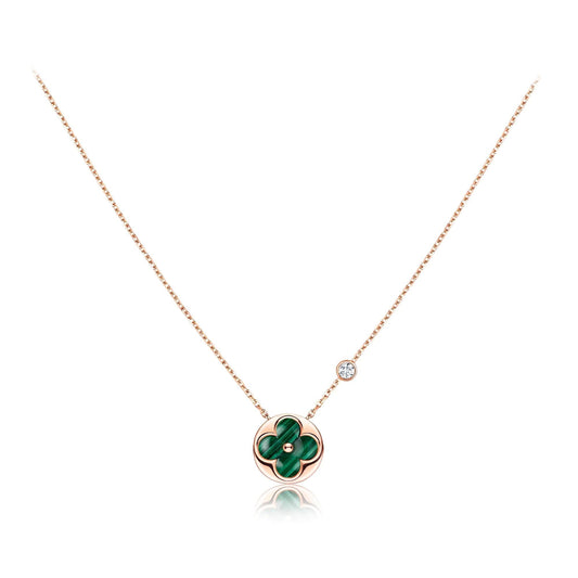 [Love Lucky]Sonnenanhänger Roségold 1 Diamant Halskette