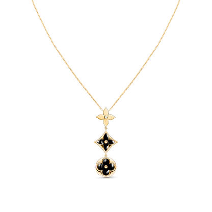 [Love Lucky]Stern und Sonne Onyx Roségold Halskette