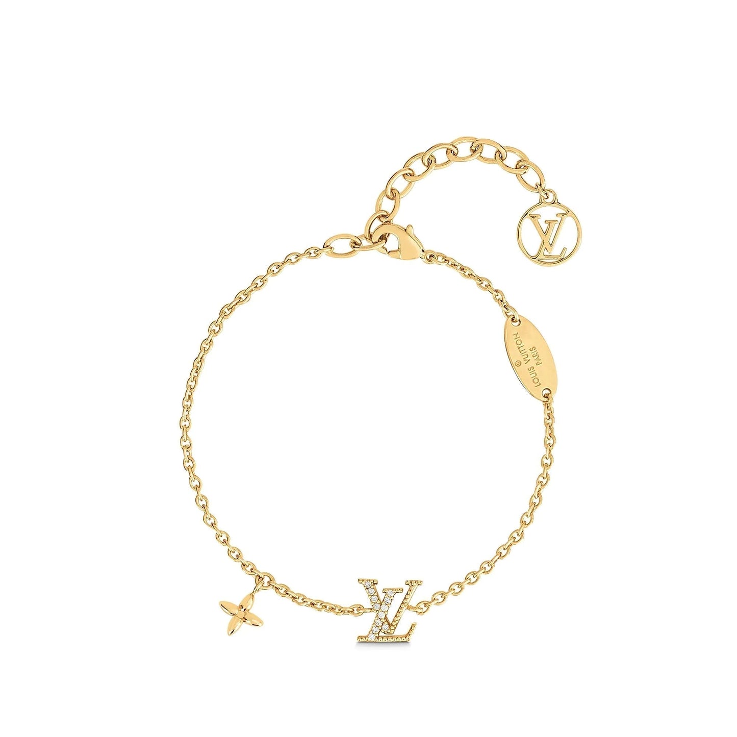[Love Lucky] GOLDARMBAND MIT LOGO-STERNMOTIV
