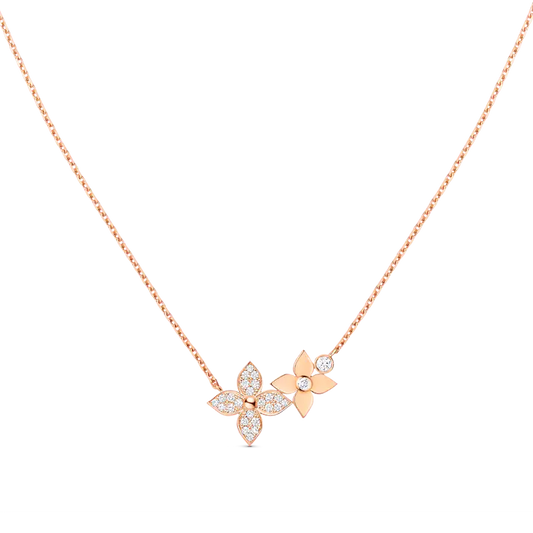 [Love Lucky] STAR BLOSSOM HALSKETTE ROTGOLD DIAMANTEN