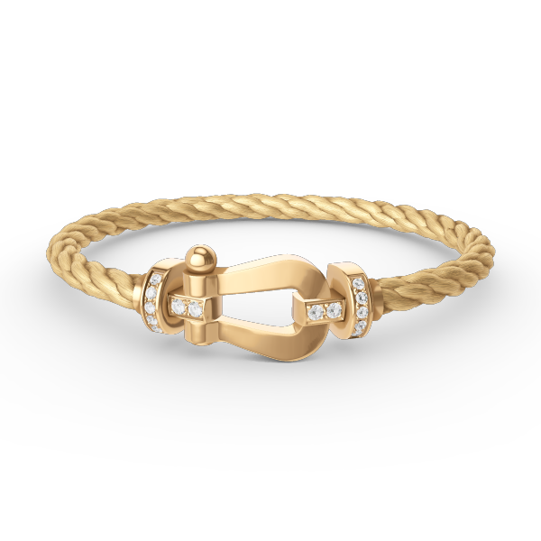 [Love Lucky]FORCE GROSSES HUFEISEN-HALBDIAMANTARMBAND GOLD