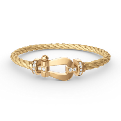 [Love Lucky]FORCE GROSSES HUFEISEN-HALBDIAMANTARMBAND GOLD